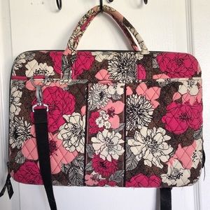 Vera Bradly Mocha Rouge Laptop Bag